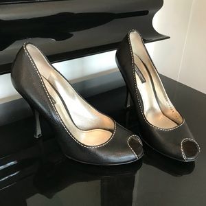 Dolce & Gabbana black peep toe pumps